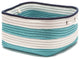 Colonial Mills Basket Nautical Stripe Basket Turquoise and Navy Square