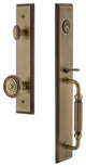 Carre' 1-Piece Dummy Handleset, F Grip and Soleil Knob, Vintage Brass, 849191