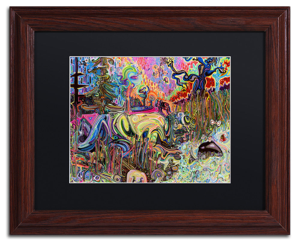 Josh Byer 'Water' Art, Wood Frame, Black Mat, 14x11