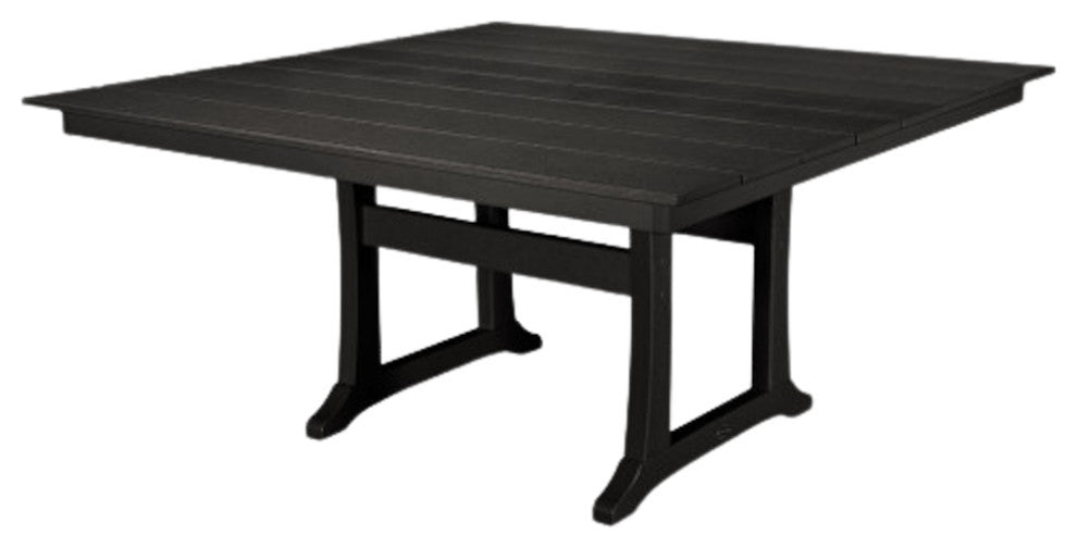 Polywood Farmhouse 59" Dining Table, Black