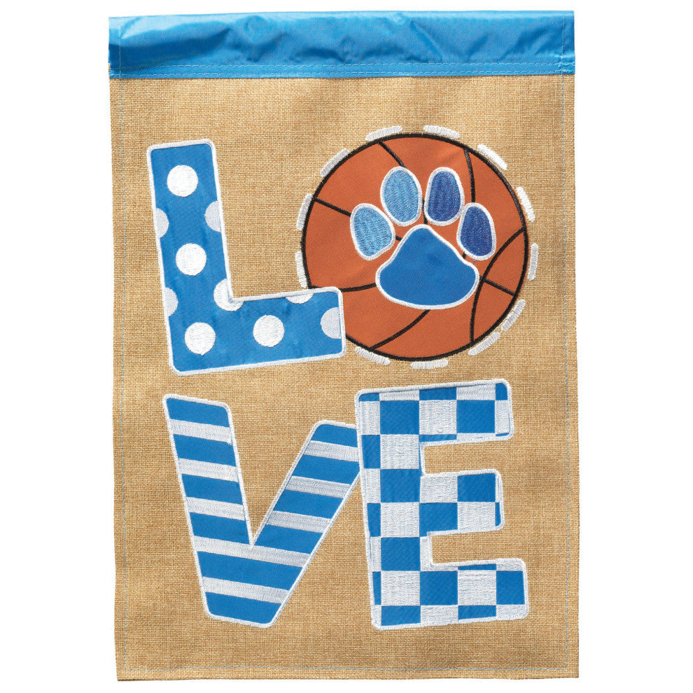 Flag Basketball Love KY Blue White 13x18