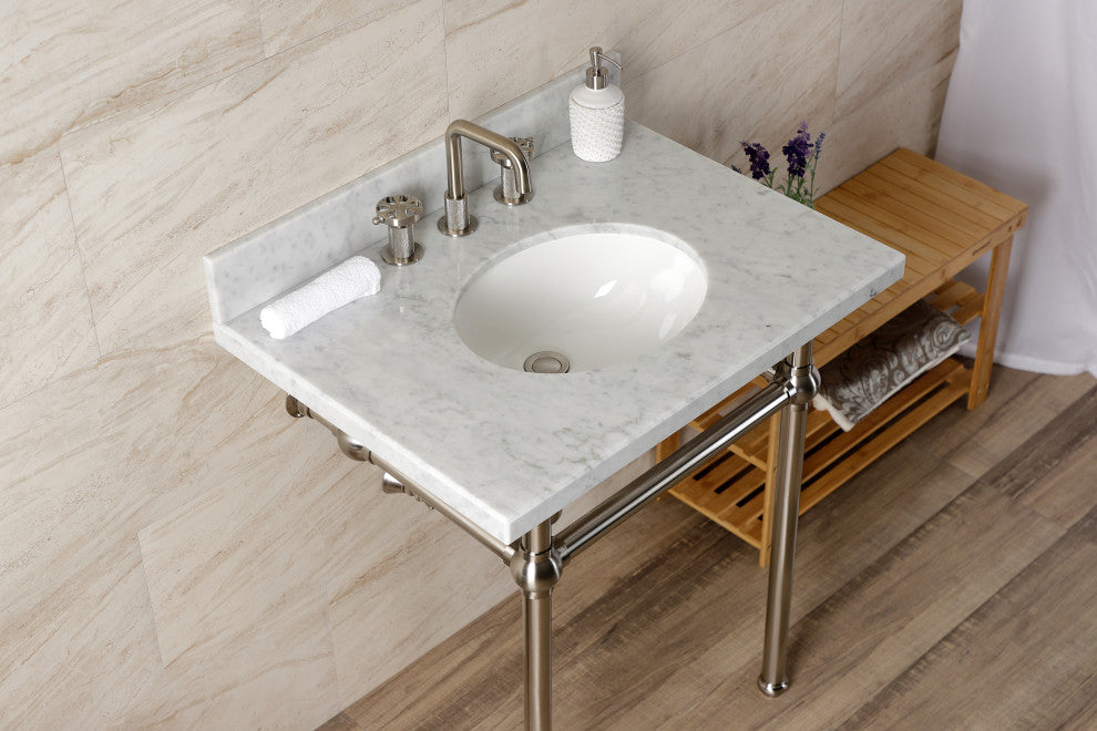 KVBH3022M88 30" Console Sink with Brass Legs (8-Inch, 3 Hole)
