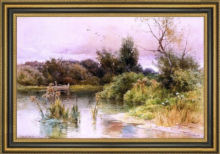 George Henry Smillie Summer Inlet Framed Premium Canvas Print, 18"x27"