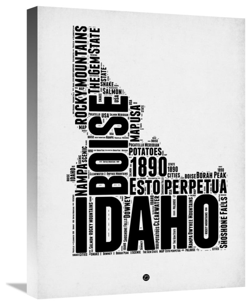 "Idaho Word Cloud 2" Fine Art Print