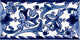 3.94"x7.87" Samarra Blue Border Handpainted Ceramic Tile, Set Of 10