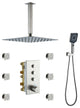 Ceiling Mounted Thermostatic Shower System, Brushed Nickel