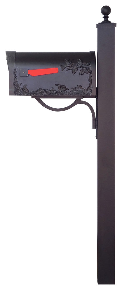 Hummingbird Curbside Mailbox With Locking Insert and Springfield Mailbox Post