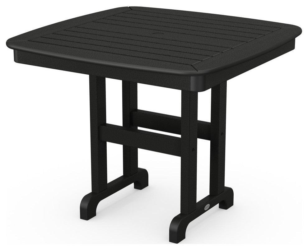 Polywood Nautical 37" Dining Table, Black