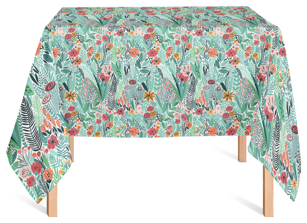 Lush Floral Pattern 58x58 Tablecloth