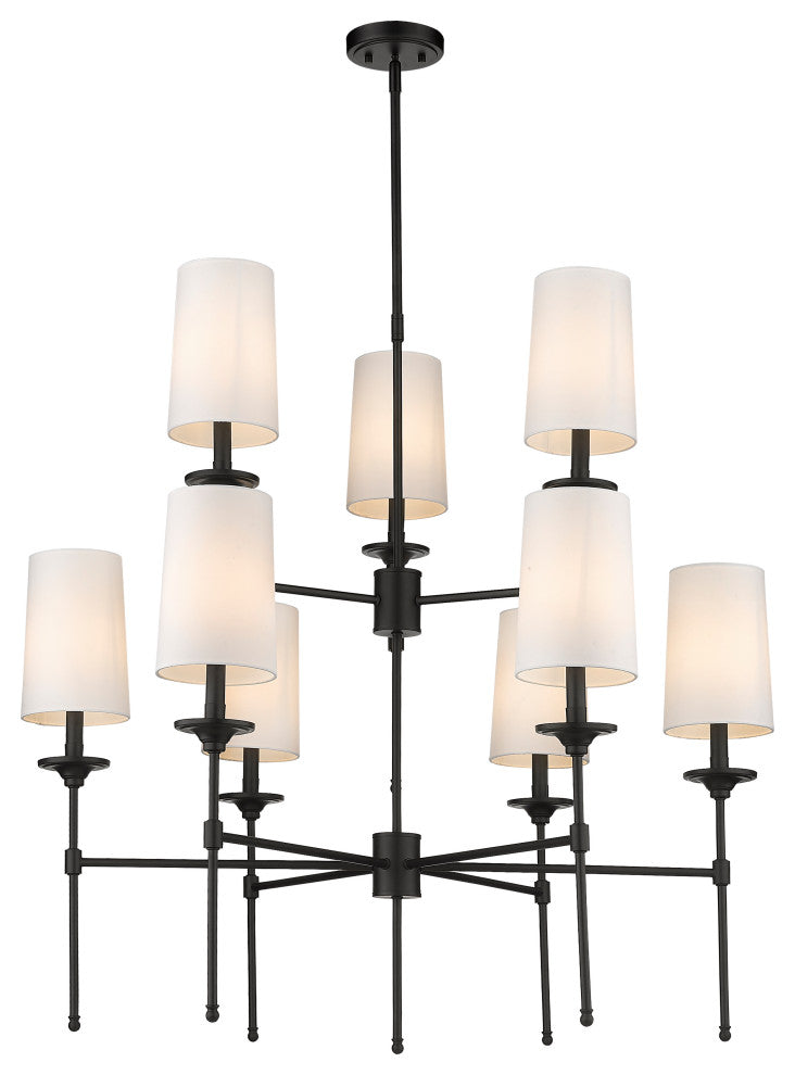 Z-LITE 3033-9MB 9 Light Chandelier, Matte Black