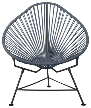 Junior Indoor/Outdoor Handmade Acapulco Chair, Gray Weave, Black Frame