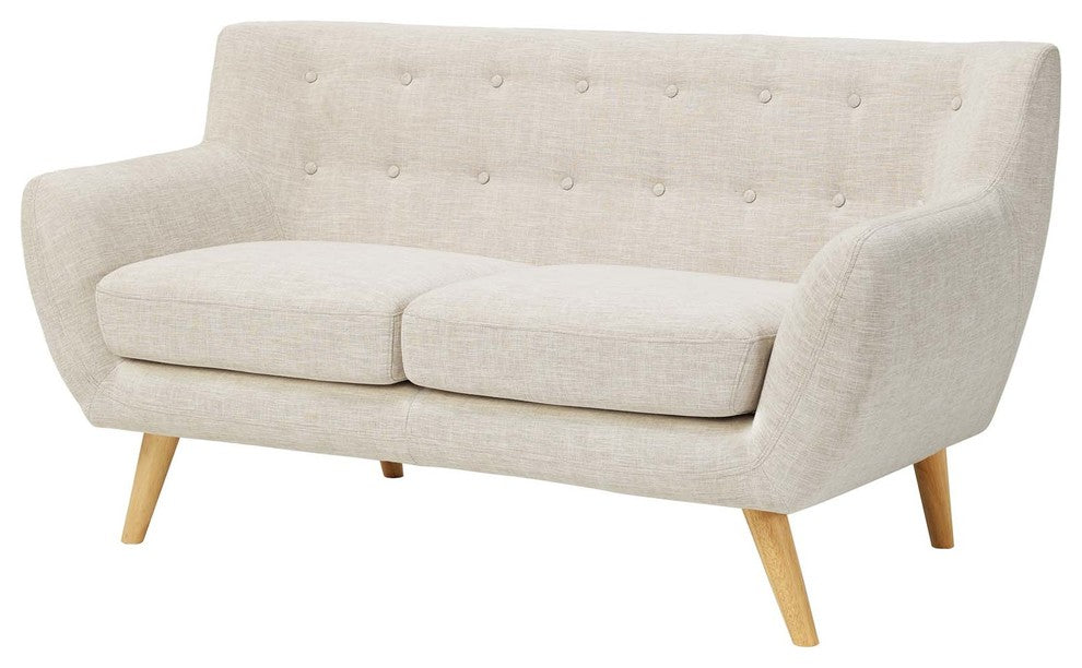 Modern Contemporary Urban Living Loveseat and Sofa Set, Beige