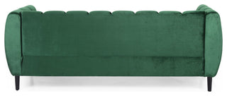 Yuma Modern Velvet 3-Seater Sofa, Emerald/Dark Brown