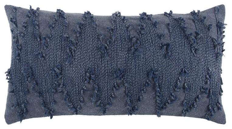 Navy Blue Twisted Chevron Pattern Throw Pillow