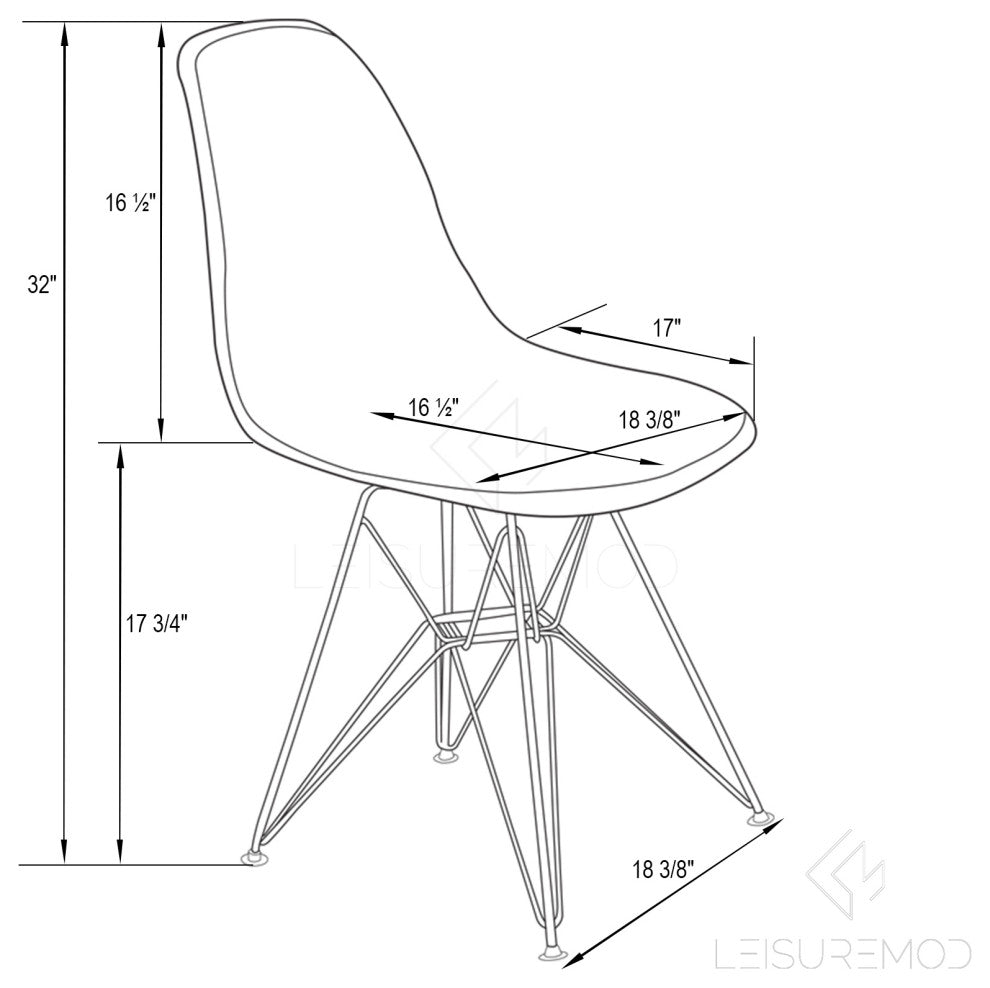 Cresco Acryclic Dining Side Chairs with Eiffel Legs Set of 2, Clear