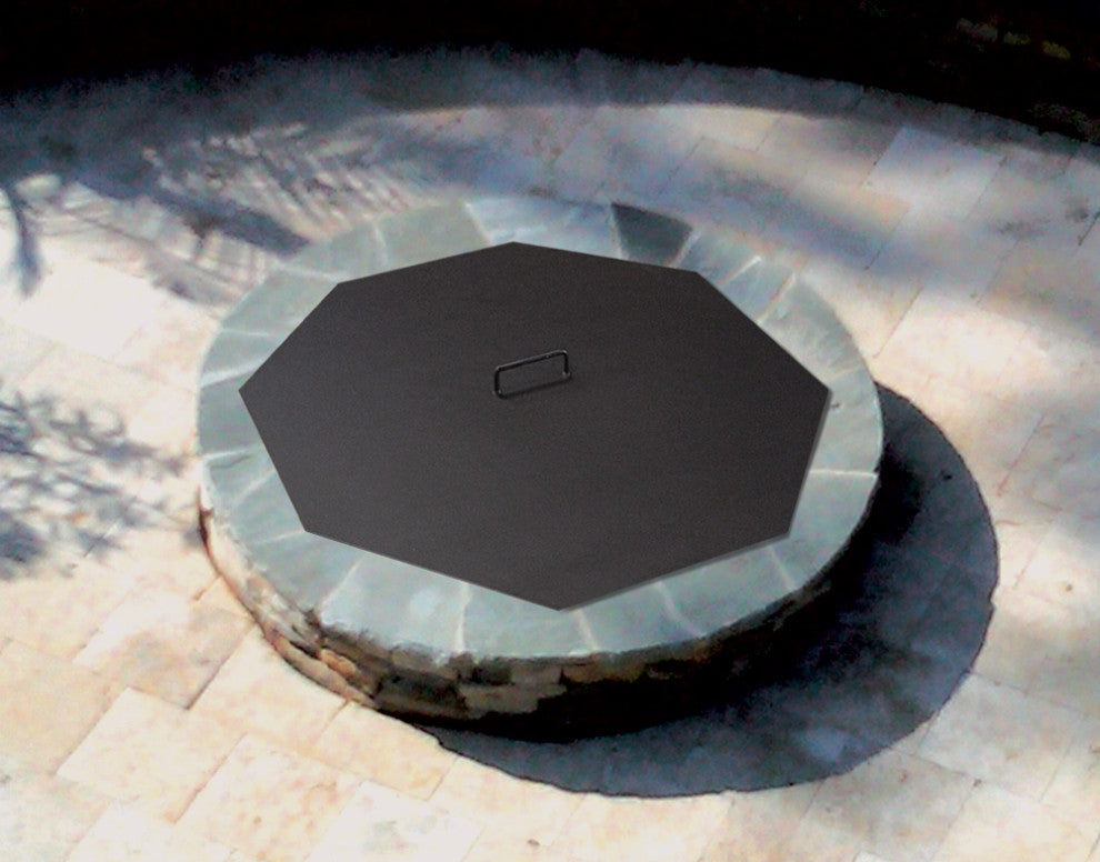 Octagonal Fire Pit Snuffer Cover, Galvanized, 36"