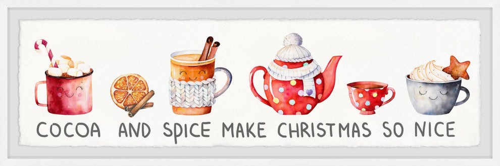 "Cocoa and Spice Are Nice" Framed Painting Print, 45x15