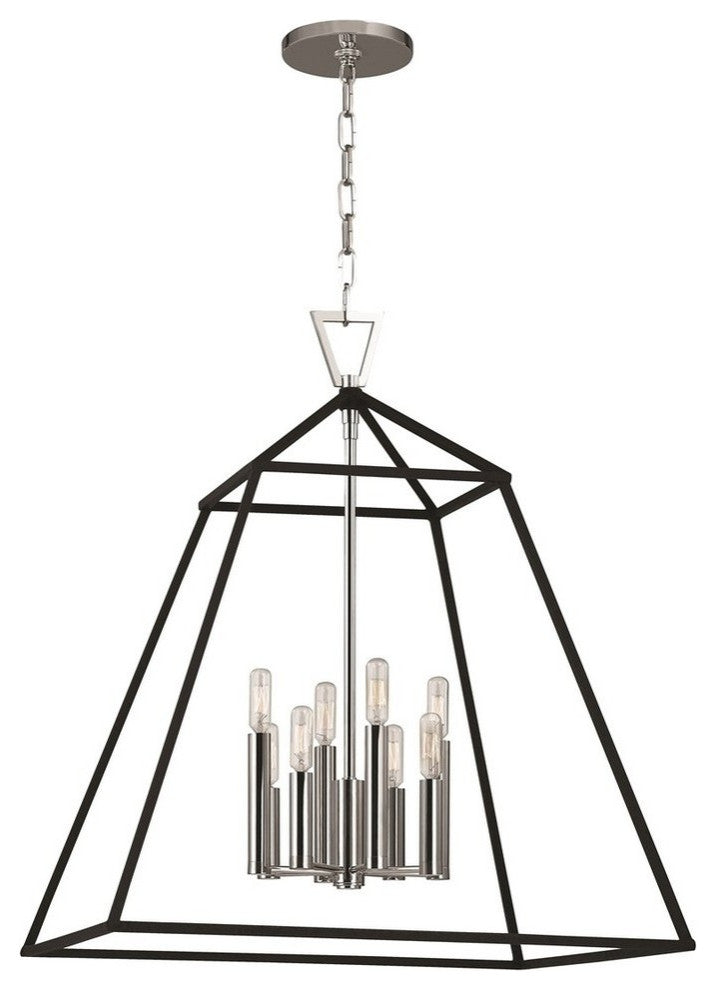 Webster 8-Light Pendant, Polished Nickel