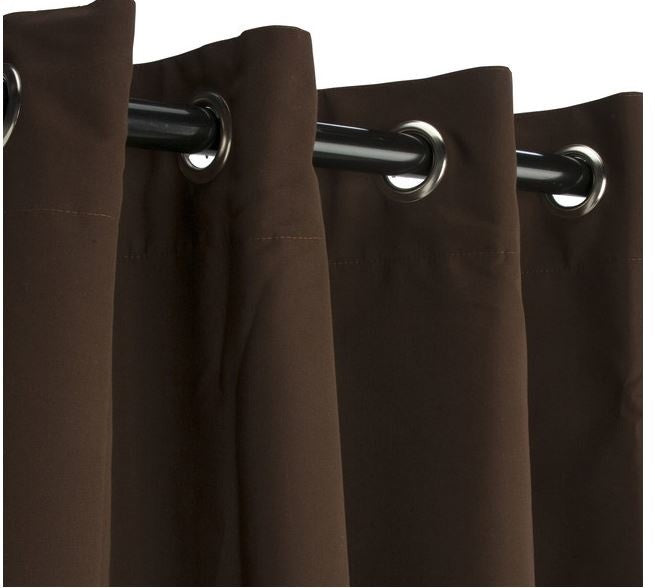 Canvas Bay Brown Sunbrella Outdoor Curtain with Grommets, 120"x50"