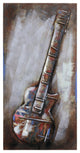 "Electric Guitar" Primo Mixed Media Hand Painted 3D Metal Wall Art