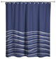 Wavy Lines On Navy 71x74 Shower Curtain