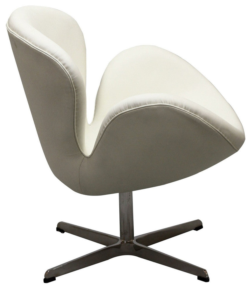 Modern Contemporary Living Room Leather Lounge Chair White