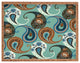 Deny Designs Pimlada Phuapradit Teal Floral Paislys Rectangular Tray