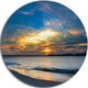 Bright Colorful Sydney Sky Over Beach, Seashore Round Artwork, 11"