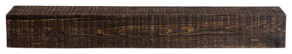 Solid Beam Fireplace Mantel Shelf, Dark Chocolate, 72"