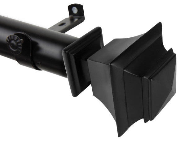 Owen 1.5" Custom Cut Length Curtain Rod, Black, 144"