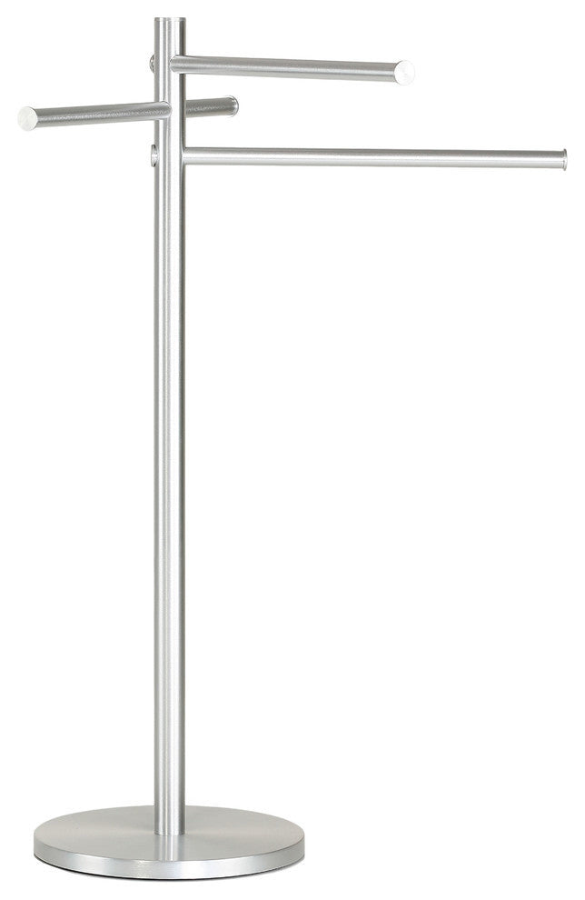 Emmi Contemporary Aluminum Sliding 3 Tier Towel Holder Stand, Brushed