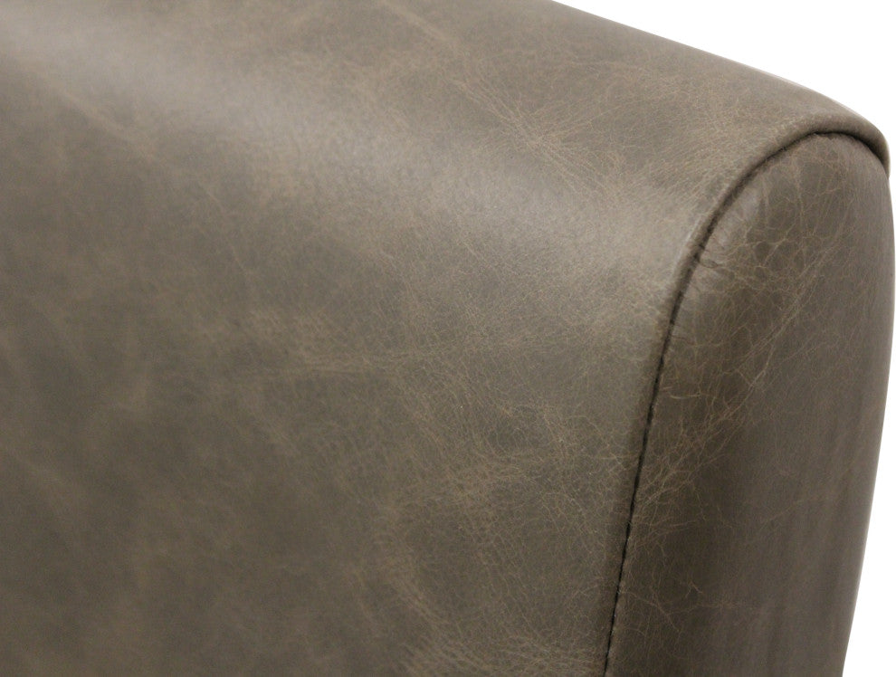 Wendy Genuine Leather Armchair, Gray With Iron Frame