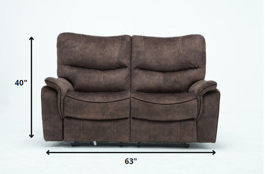40" Modern Brown Fabric Loveseat
