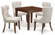 A Kitchen Set Of 4 Indoor Chairs, Doeskin Color, Square Table, Mahogany Finish