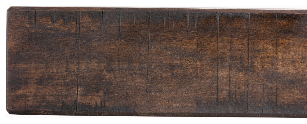 Rustic Fireplace Mantel Shelf, Dark Chocolate Oak, 72"