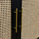 Two Door Black and Rattan Cabinet