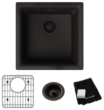 Elkay Quartz Classic Dual Mount Bar Sink Kit, Black