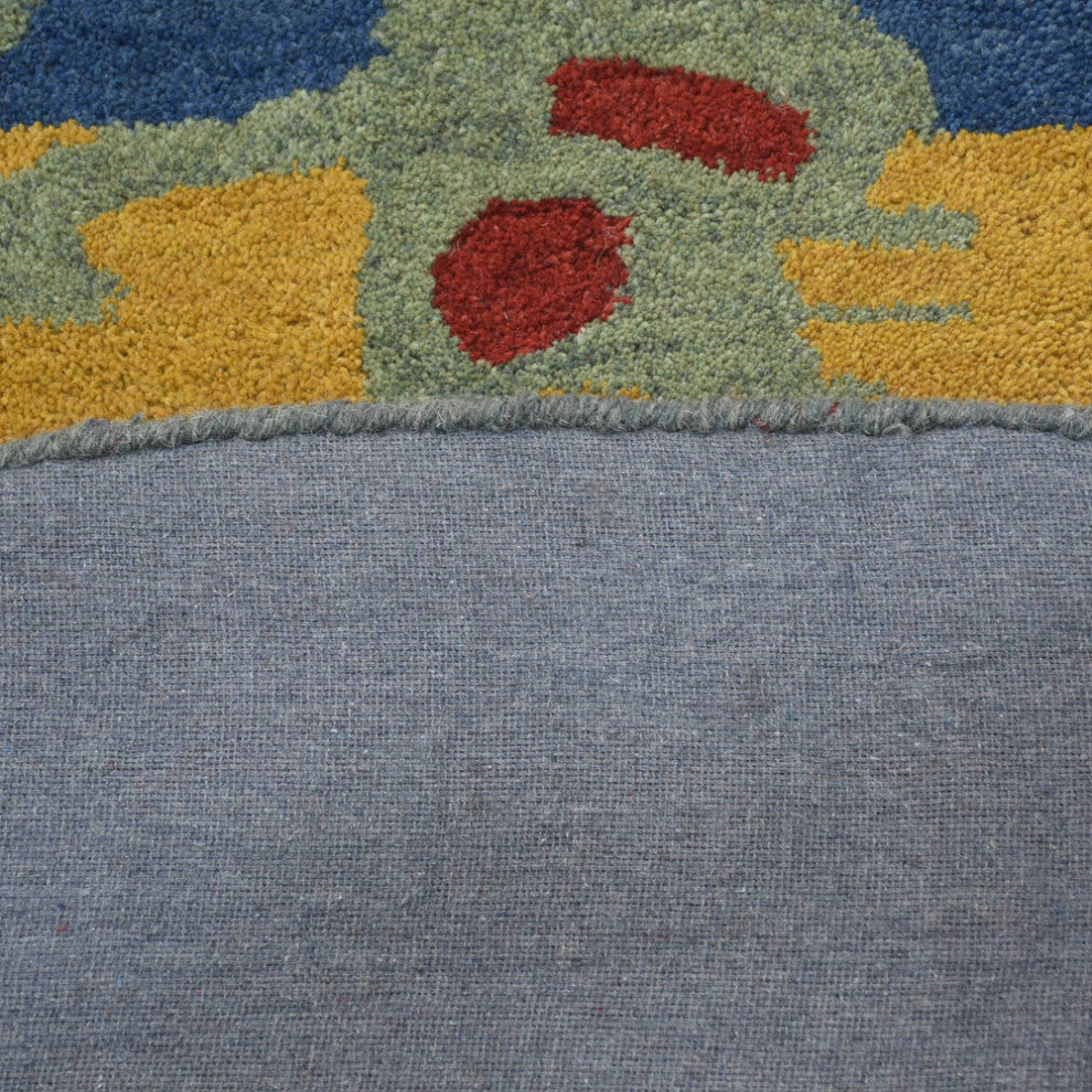 Hand Tufted Wool Area Rug Abstract Multicolor, [Round] 10'x10'