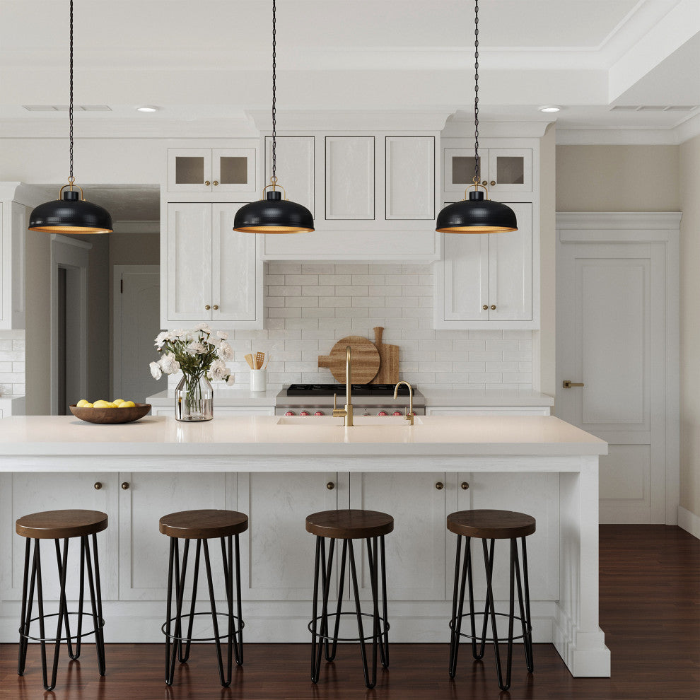 1-Light Rustic Metal Pendant
