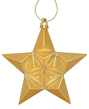 Matte Glittered Shatterproof Christmas Ornaments, Set of 12, Vegas Gold