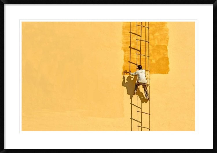 "Der Anstreicher" Framed Digital Print by Anette Ohlendorf, 38"x26"
