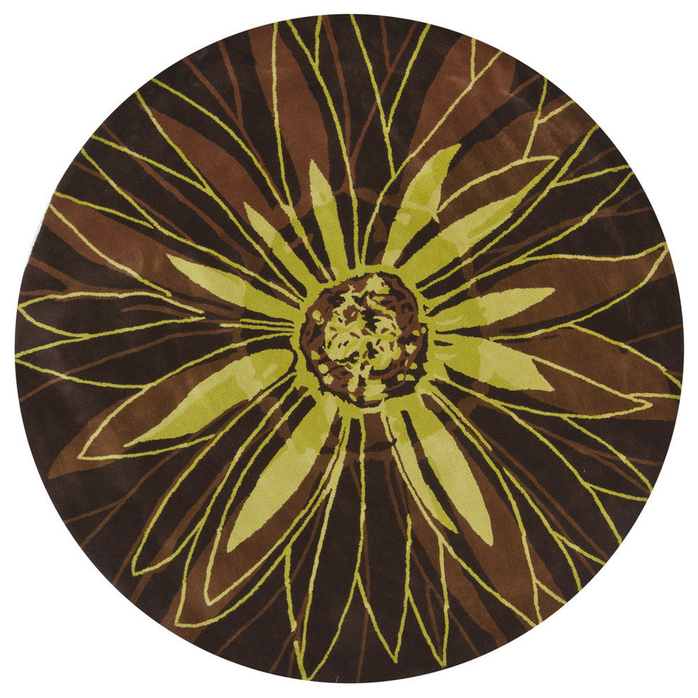 Dharma Contemporary Area Rug, 7'9" Round