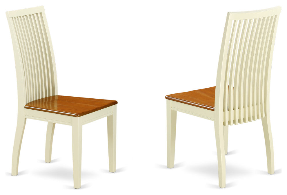 Ipswich Dining Chair With Slatted Back In Buttermilk & Cherry - Set Of 2