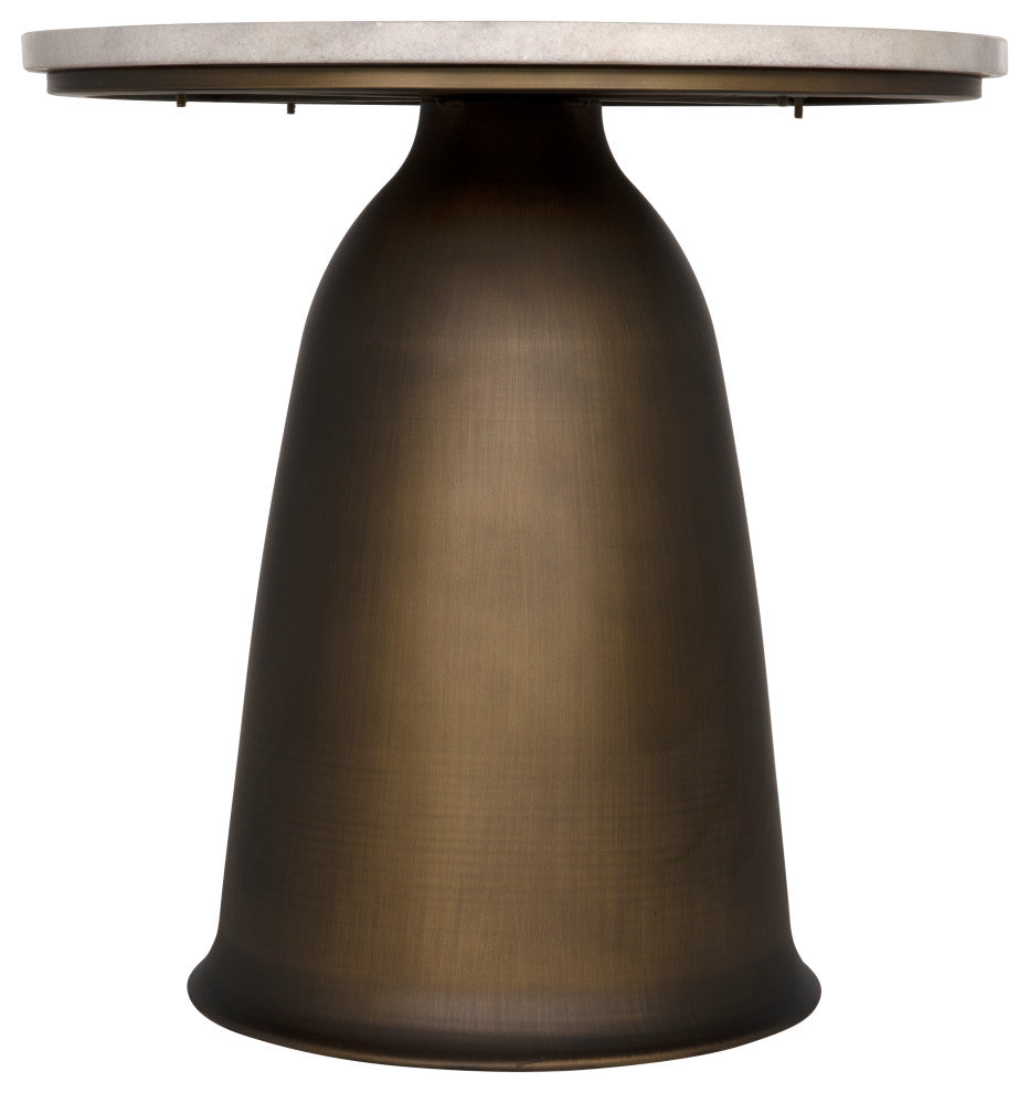 Aiden Side Table, Aged Brass