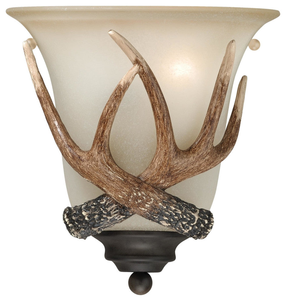 Yoho 9-in Antler Wall Light Black Walnut