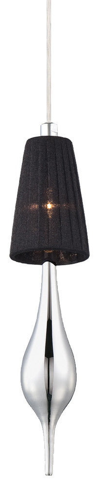 Aqua, 1-Light Small Pendant, Chrome, Black