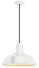 Heavy Duty Pendant, Gloss White With Gloss White Lens, 14" Shade