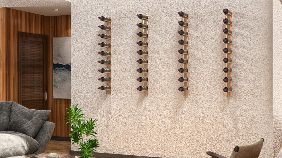 Vino Rails Flex 45 (cork forward modern wall mounted wine rack), Gunmetal, Standard Bottles (750ml)