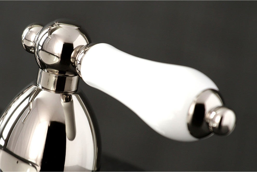 Kingston Brass Widespread Bathroom Faucet With Brass Pop-Up, Polished Nickel