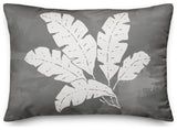 Leaf Texture on Gray 14x20 Indoor/Outdoor Pillow